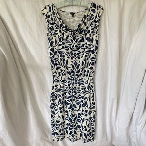 Navy & white floral dress